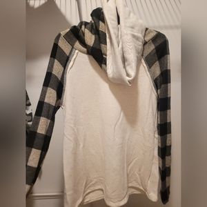 Plaid Cowlneck Sweatshirt